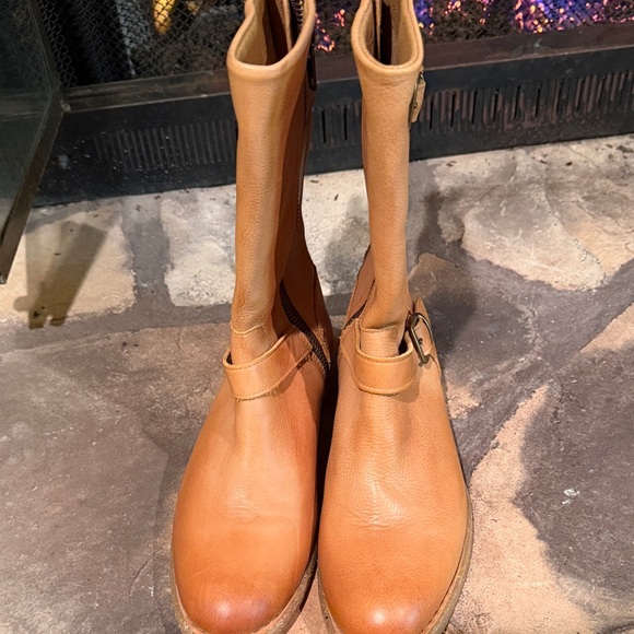 Born Shoes - Tan Leather Mid-Calf Boots